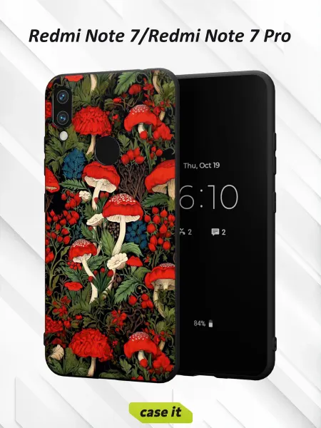 Case it Чехол на Redmi Note 7с принтом Мухоморы