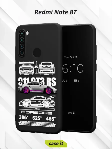 Case it Чехол на Redmi Note 8Tс принтом Porsche 911