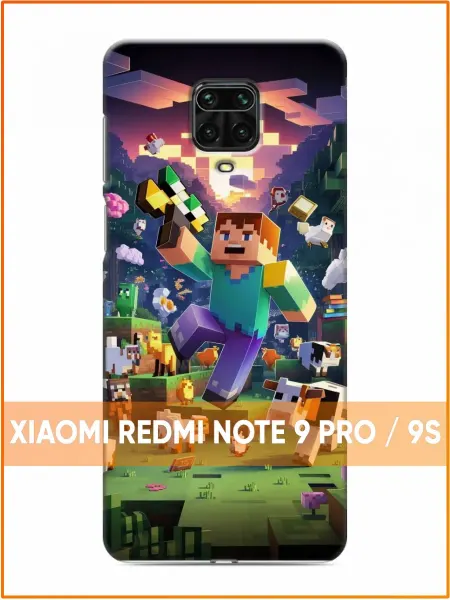 Case Face Чехол на Xiaomi Redmi Note 9 Pro с принтом Майнкрафт