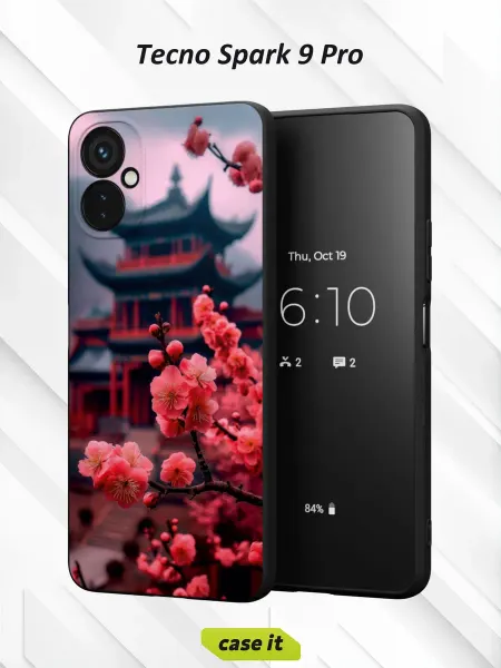 Case it Чехол на Tecno Spark 9 Proс принтом японская вишня