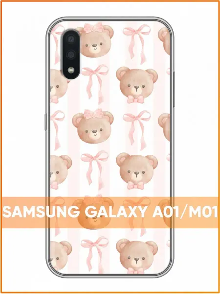 Case Face Чехол на Samsung Galaxy A01 с принтом Бантики