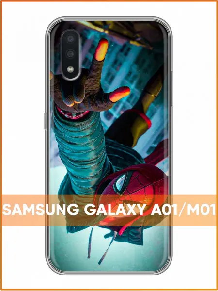 Case Face Чехол на Samsung Galaxy A01 Человек паук в капюшоне