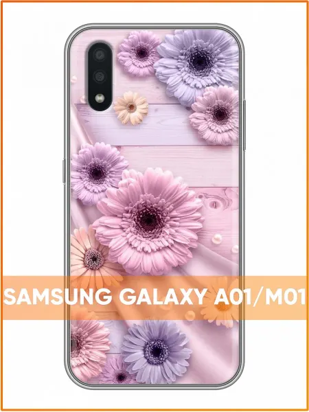 Case Face Чехол на Samsung Galaxy A01 с принтом Цветочки нежные