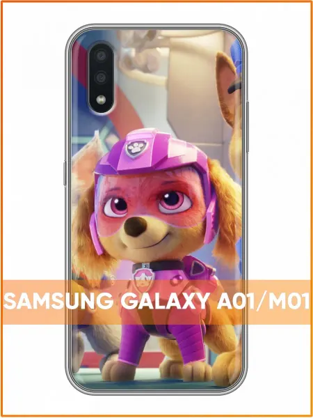 Case Face Чехол на Samsung Galaxy A01 с принтом Щенячий патруль