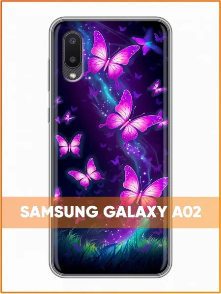 Case Face Чехол на Samsung Galaxy A02 с принтом Бабочки