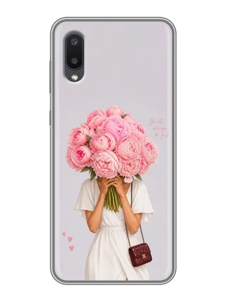 ChesnoCase Чехол на Samsung Galaxy A02 Девушка с букетом для девушки