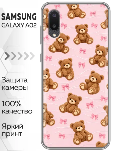 Marketclub Чехол на Samsung Galaxy A02 Бантики медведи
