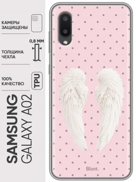 Trendmall Чехол на Samsung Galaxy A02 для девушки англе горошек