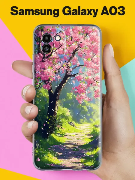 Samsung Чехол на A03 с принтом Сакура в цвету
