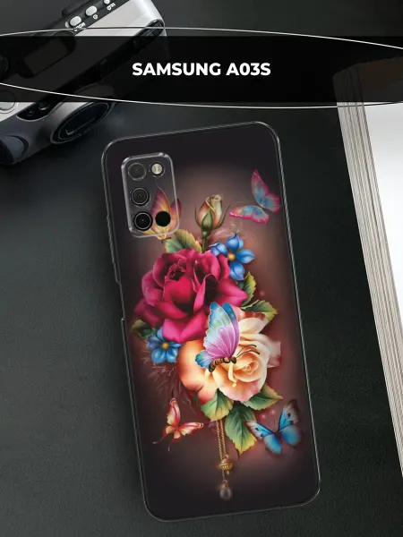 Samsung Чехол на Galaxy A03s с бабочками