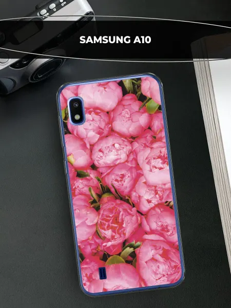 Samsung Чехол на Galaxy A10 пионы