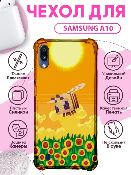 SakuraCase Чехол на SAMSUNG A10 силиконовый с принтом майнкрафт