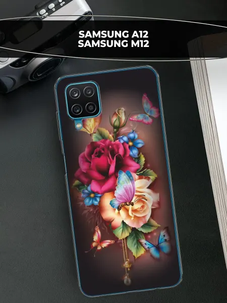 Samsung Чехол на Galaxy A12 M12 с бабочками