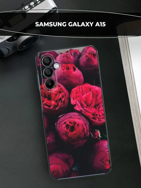 Samsung Чехол на Galaxy A15 пионы