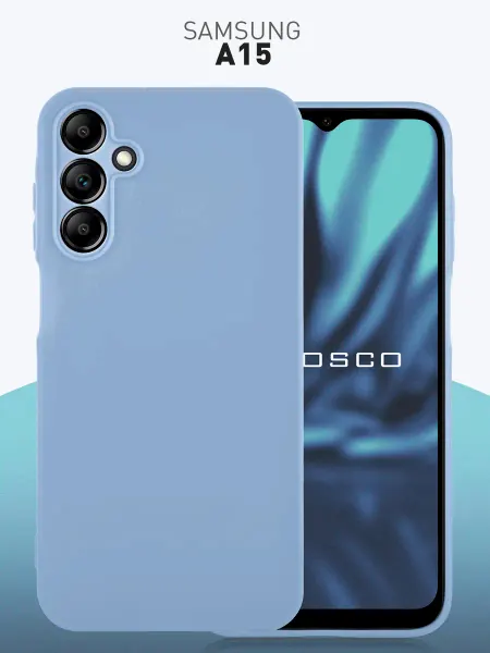 Rosco Тонкий чехол на Samsung A15 серо-голубой