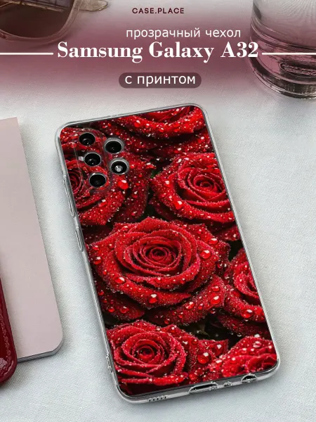 Samsung Чехол на A32 с розами