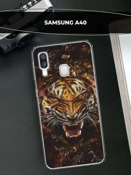 Samsung Чехол на Galaxy A40 тигр