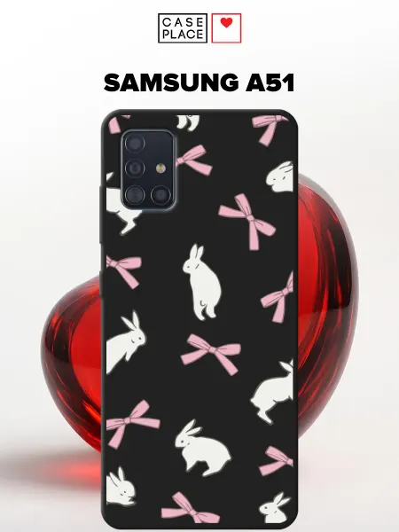Samsung Матовый чехол на A51 с бантиками