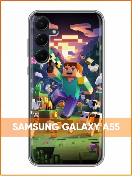 Case Face Чехол на Samsung Galaxy A55 с принтом Майнкрафт