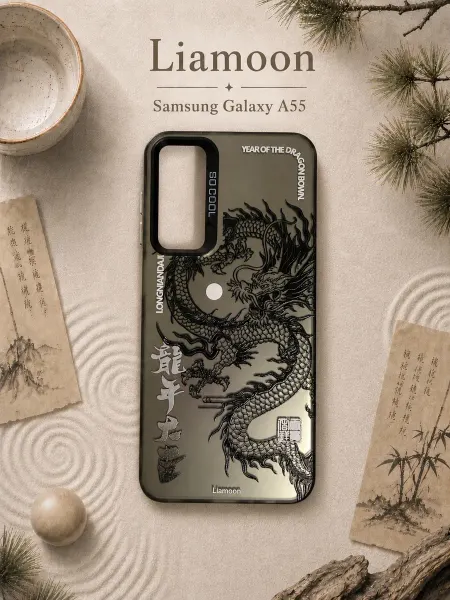 Liamoon Чехол на Samsung Galaxy A55 с принтом Драконы