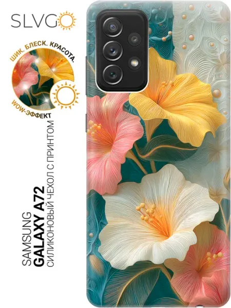 SLVGO Чехол на Samsung Galaxy A72 с цветочками