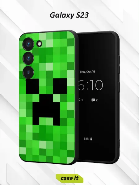 Case it Чехол на Samsung S23с принтом Creeper