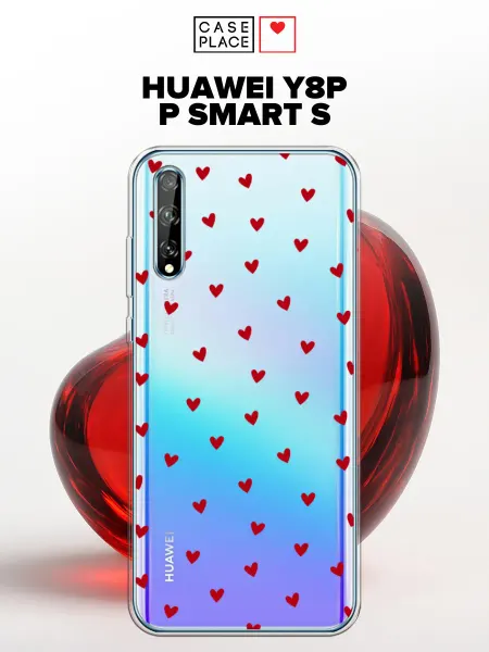 Case Place Чехол на Huawei Y8p P Smart S с сердечками