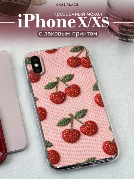 Case Place Чехол на iPhone X iPhone XS с вишней