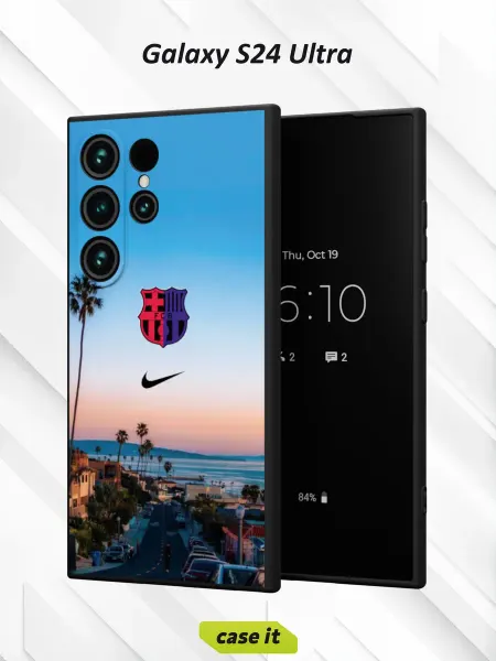 Case it Чехол на Samsung S24 Ultra принт Барселона и логотип Nike