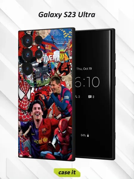 Case it Чехол на Samsung S23 Ultraс принтом Футбол и Человек-паук