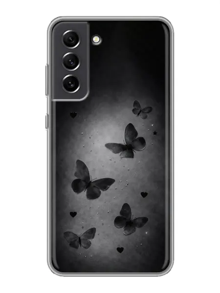 ChesnoCase Чехол на Samsung Galaxy S21 FE черные бабочки