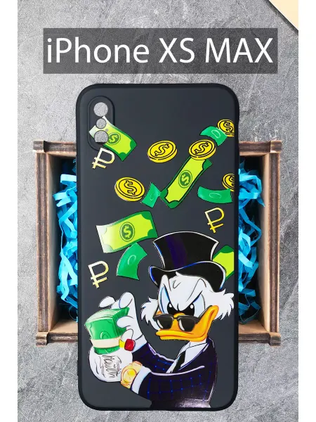COVERGOOD Чехол на iPhone Xs Max с принтом черный силиконовый