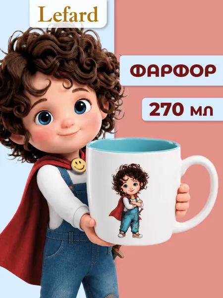Кружка детская для мальчика "Cамый отважный", 270 мл, фарфоровая