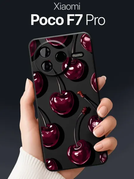 SCDesign Чехол на Xiaomi Poco F7 Pro с вишнями