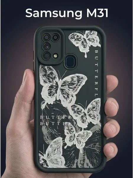 URBAZZA Чехол на Samsung Galaxy M31 с бортиками и рисунком