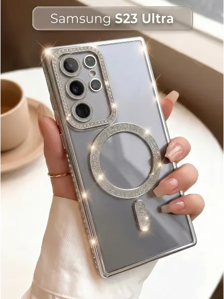ЧЕХОЛБЕРИ Чехол со стразами и MagSafe на Samsung Galaxy S23 Ultra