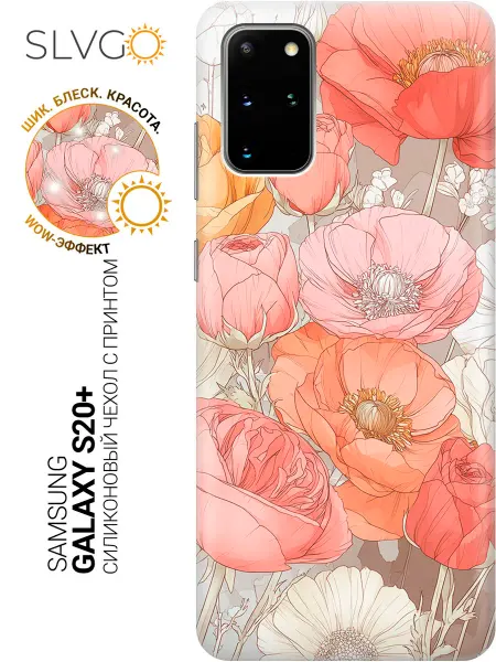 SLVGO Чехол на Samsung Galaxy S20+ с цветами