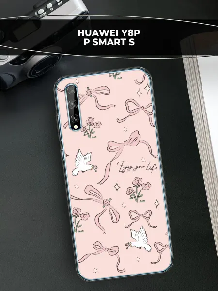 Huawei Чехол на Y8p P Smart S с бантиками
