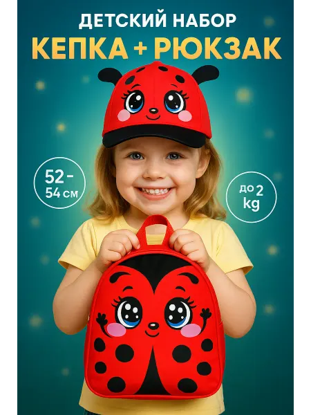 Overhat kids Рюкзак и кепка с ушками набор для девочки