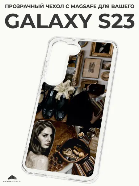 Мобилиус Чехол-бампер на Samsung S23 с принтом Коллаж