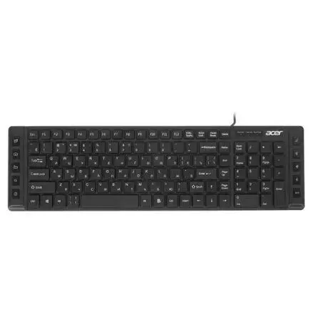 Acer Клавиатура OKW010 черный USB slim Multimedia (ZL.KBDEE.002)