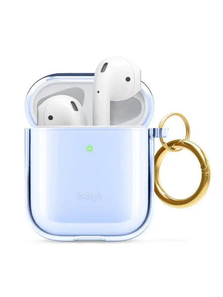 Elago Чехол на AirPods Gen 1 & 2 Clear Hang case Aqua blue