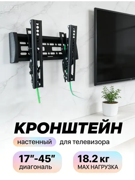 Krasmee Кронштейн для телевизора до 18.2 кг надежный