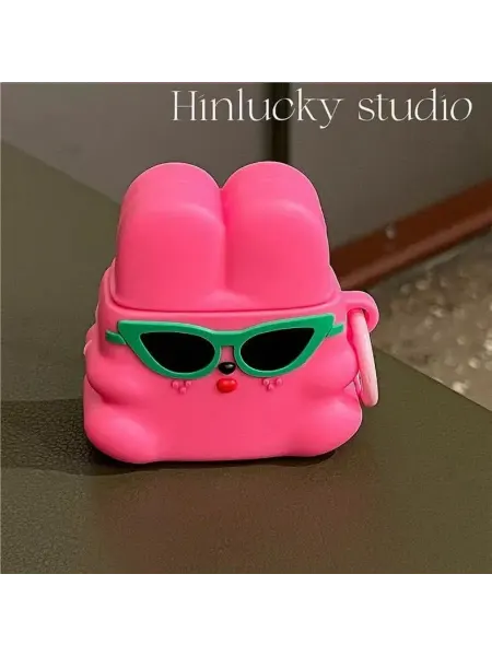 Накладка AirPods Pro 2 Розовый кролик в очках