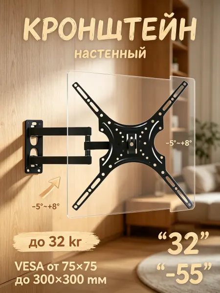 TOBI Кронштейн для телевизора 32 кг vesa 300 32-55"