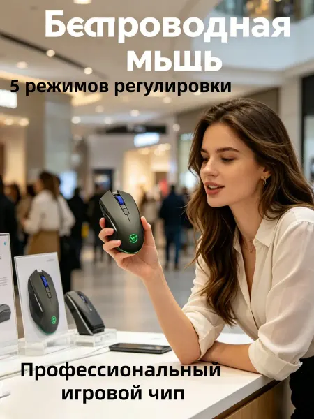 Xiaomi Беспроводная мышь с 500 мАч аккумулятором и RGB