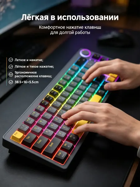 Игровая клавиатура с RGB подсветкой 75%