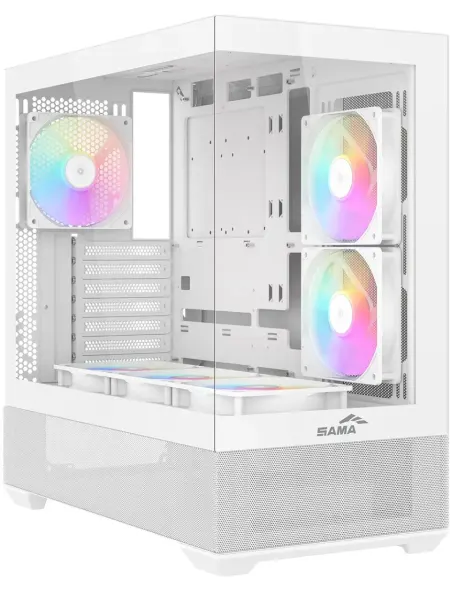 SAMA Корпус для пк с вентиляторами V40 WH ATX без БП