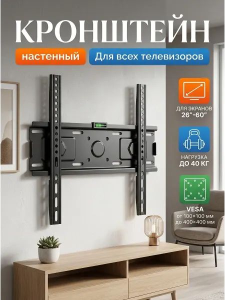 DREAMING HOUSE Кронштейн для телевизора с уровнем сталь spcc