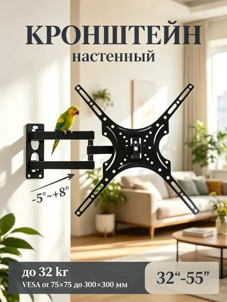 KEIZEN Кронштейн для телевизора 32-55" универсальный 32 кг